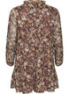 Chiffonkjole med blomsterprint og fl&aelig;selag, Brun, Packshot image number 1