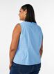 &AElig;rmel&oslash;s bluse med broderie anglaise og fl&aelig;ser, Bl&aring;, Model image number 2