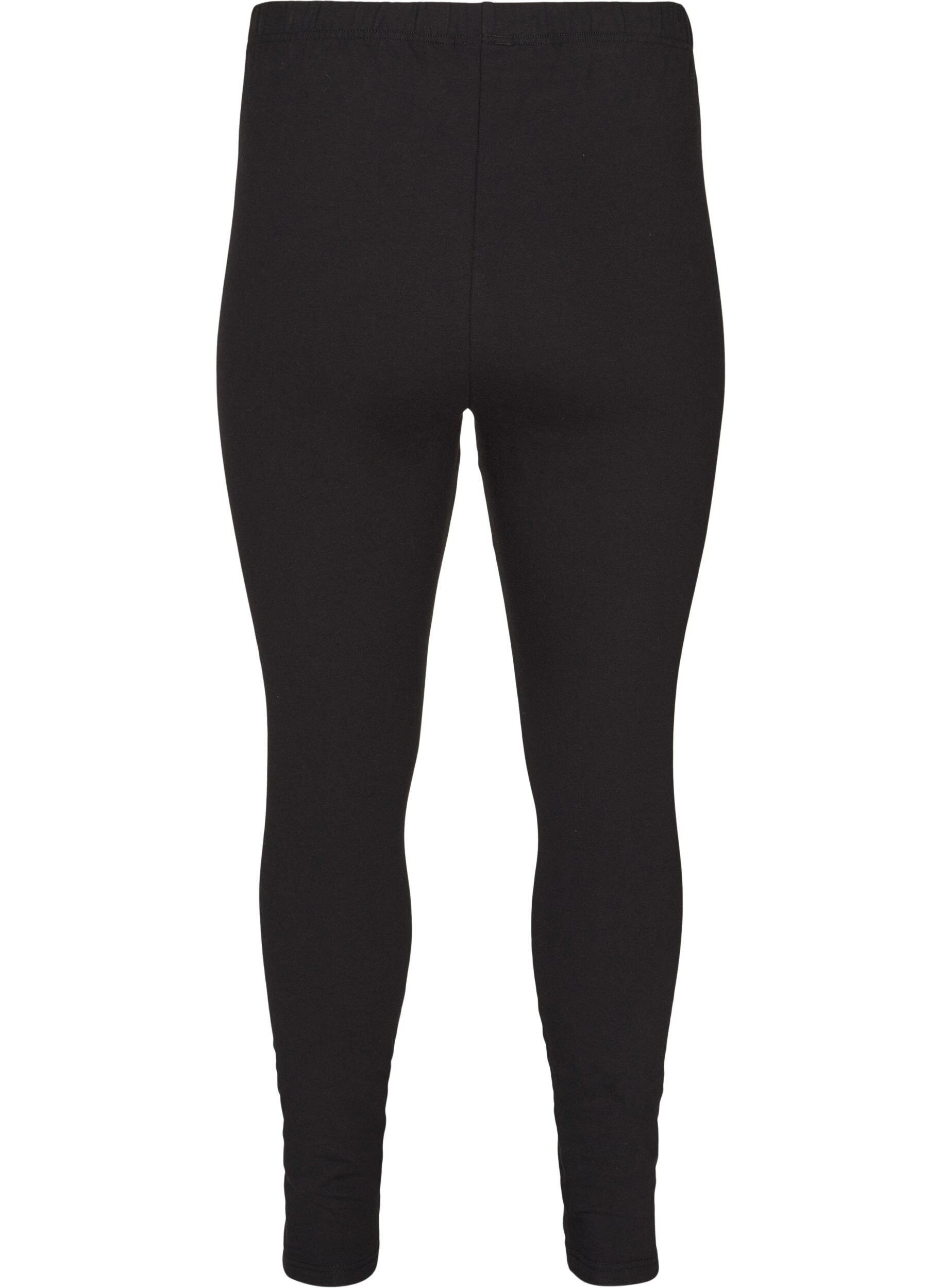 Zizzi Leggings i bomuld med foer, Sort, Packshot image number 1