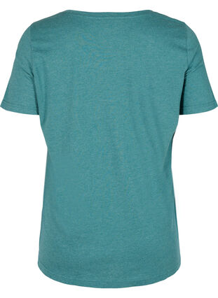 Meleret t-shirt med tryk og korte ærmer, Pacific Mel., Packshot image number 1