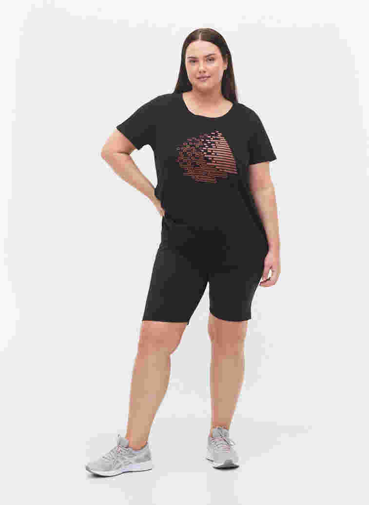 Trænings t-shirt med print, Black w. Copper Foil, Model image number 2