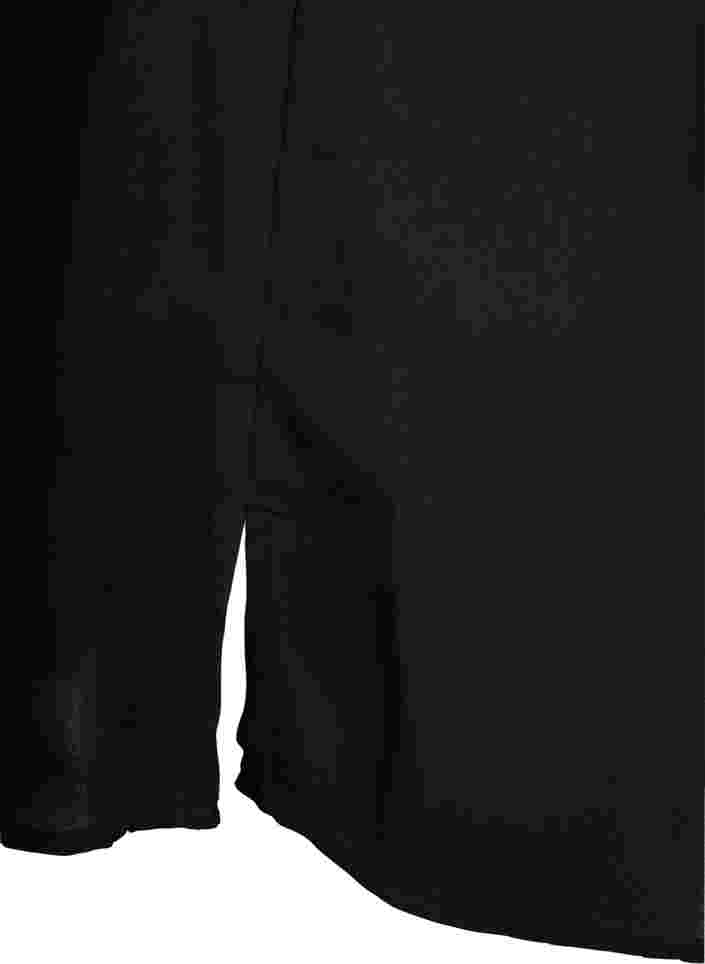 Lang skjorte med perledetaljer, Black, Packshot image number 3