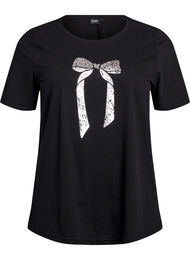 T-shirt med motiv, Sort