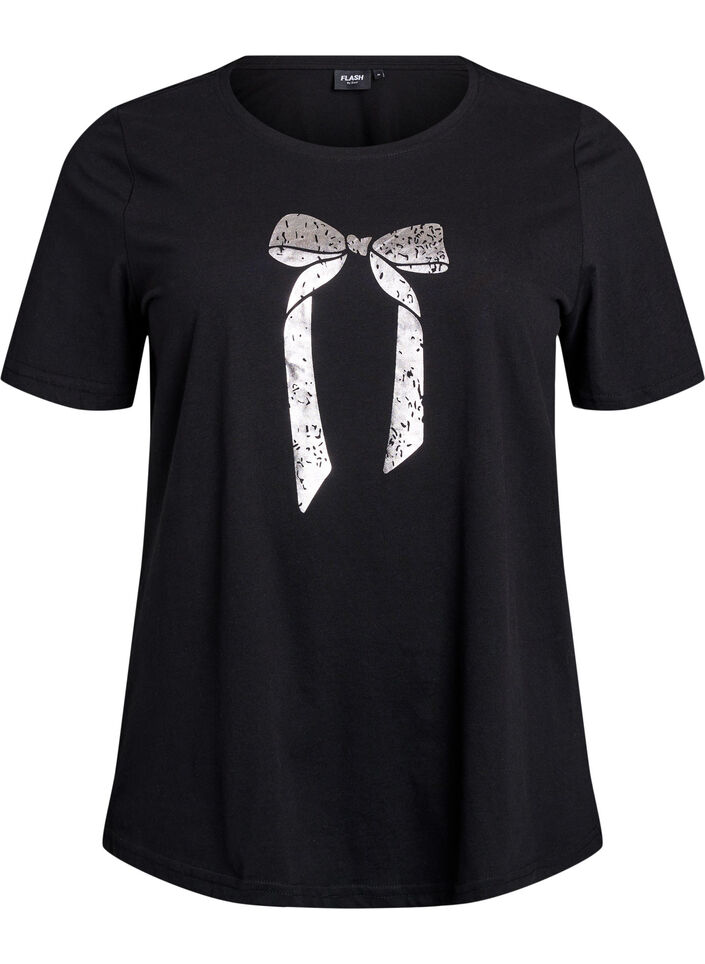 T-shirt med motiv, Sort, Packshot image number 0