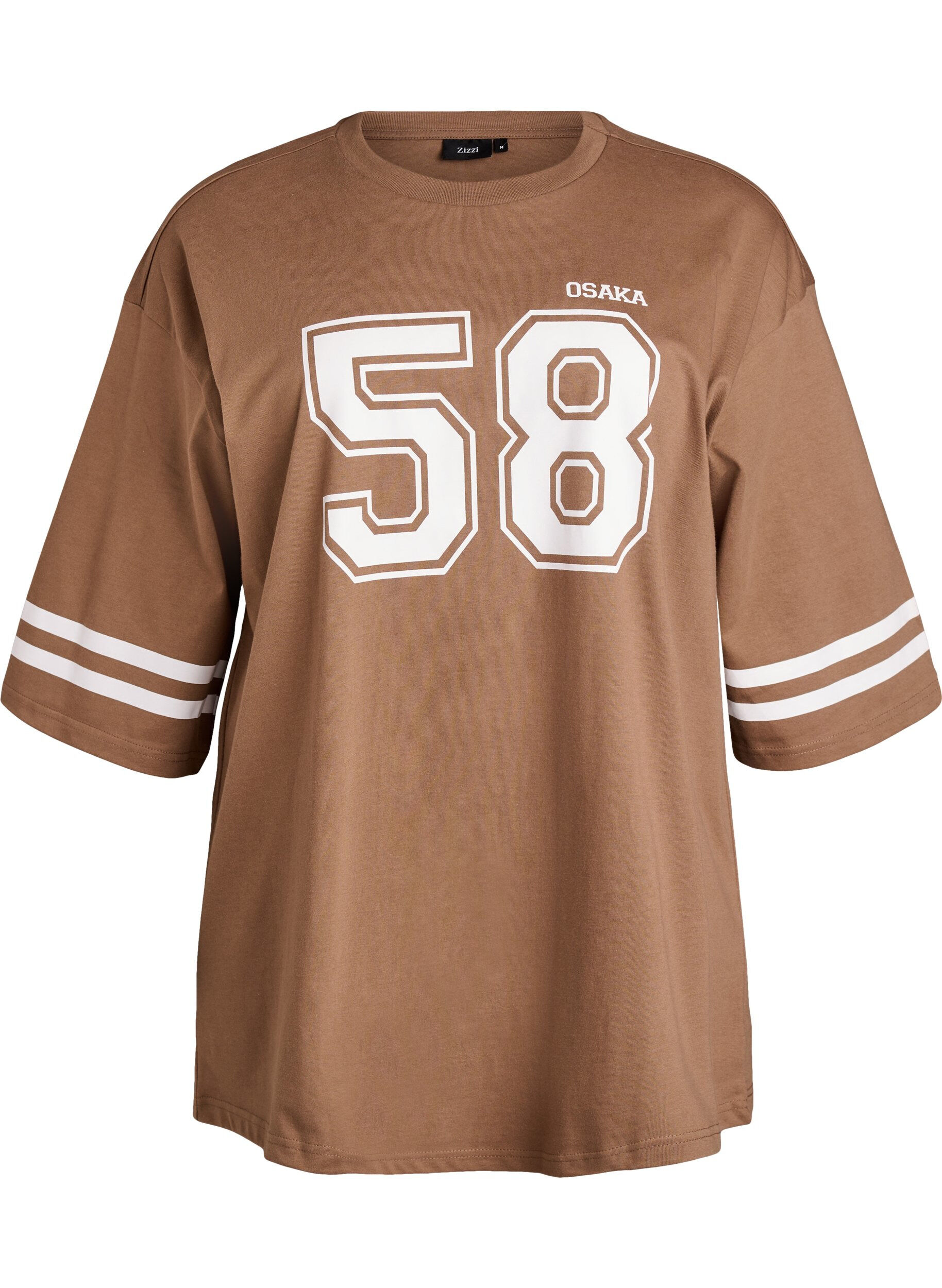 Oversize college t-shirt med 3/4 &aelig;rmer