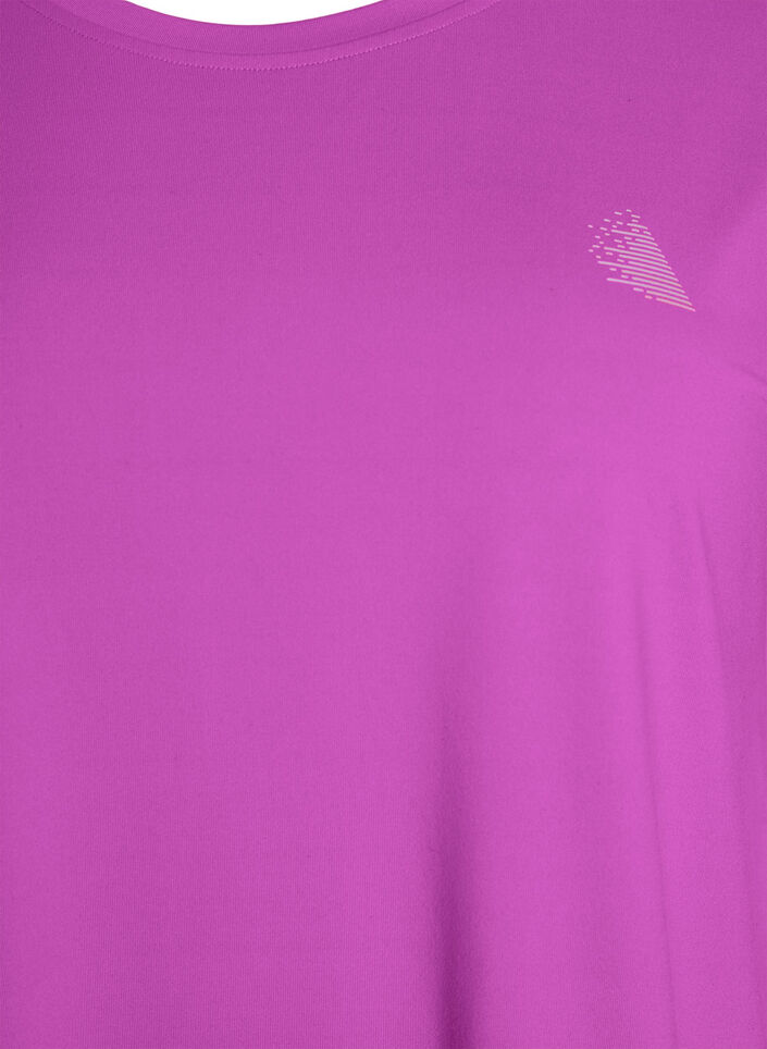 Ensfarvet tr&aelig;nings t-shirt, Lilla, Packshot image number 2