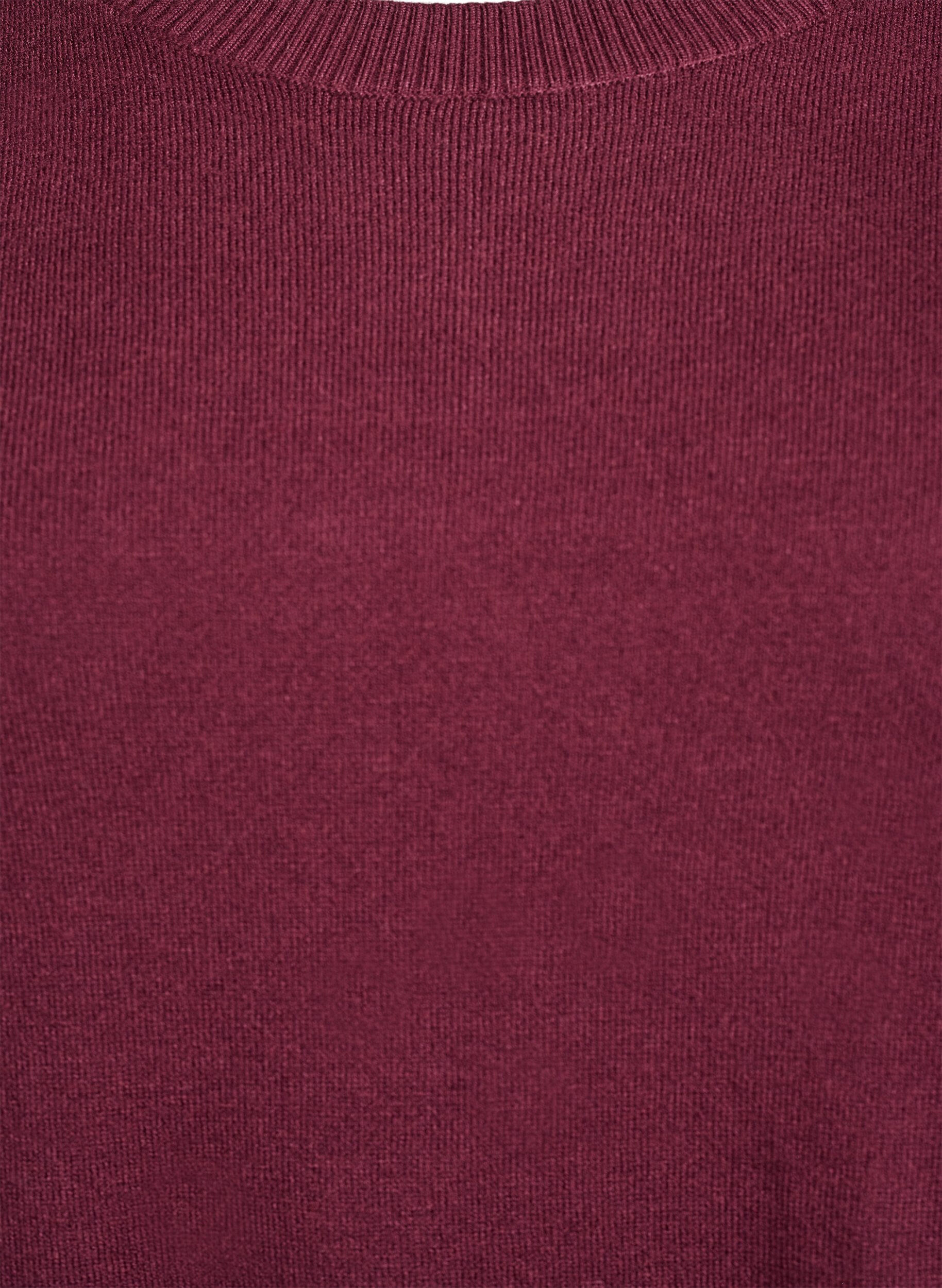 ZizziStrikbluse med rund hals, R&oslash;d, Packshot image number 2