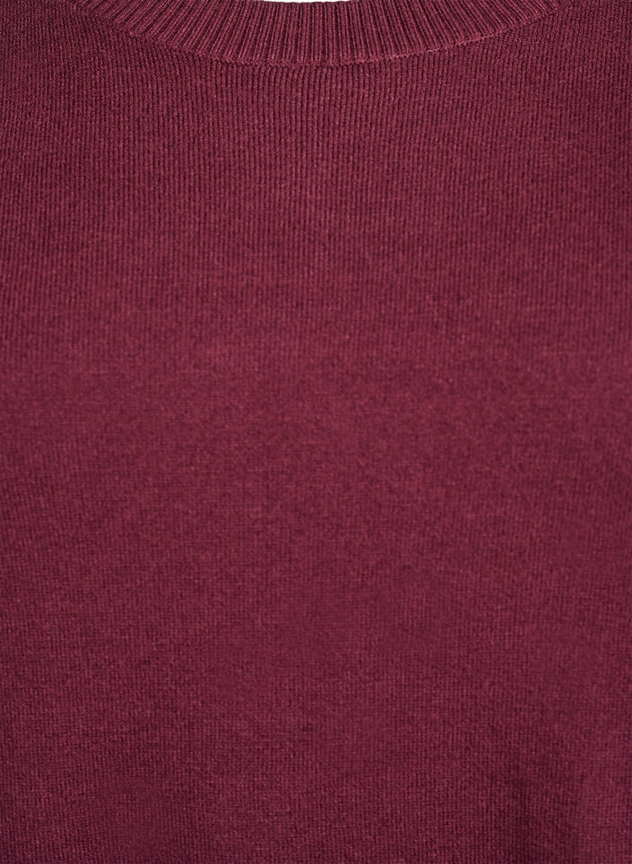 Strikbluse med rund hals, R&oslash;d, Packshot image number 2
