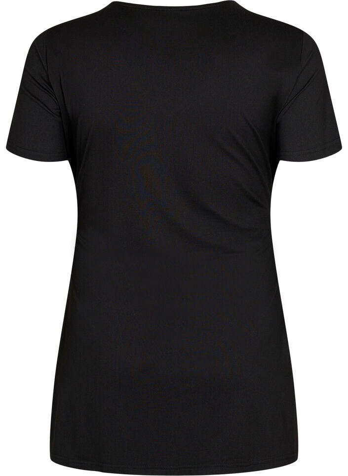 Kortærmet graviditets bluse, Black, Packshot image number 1