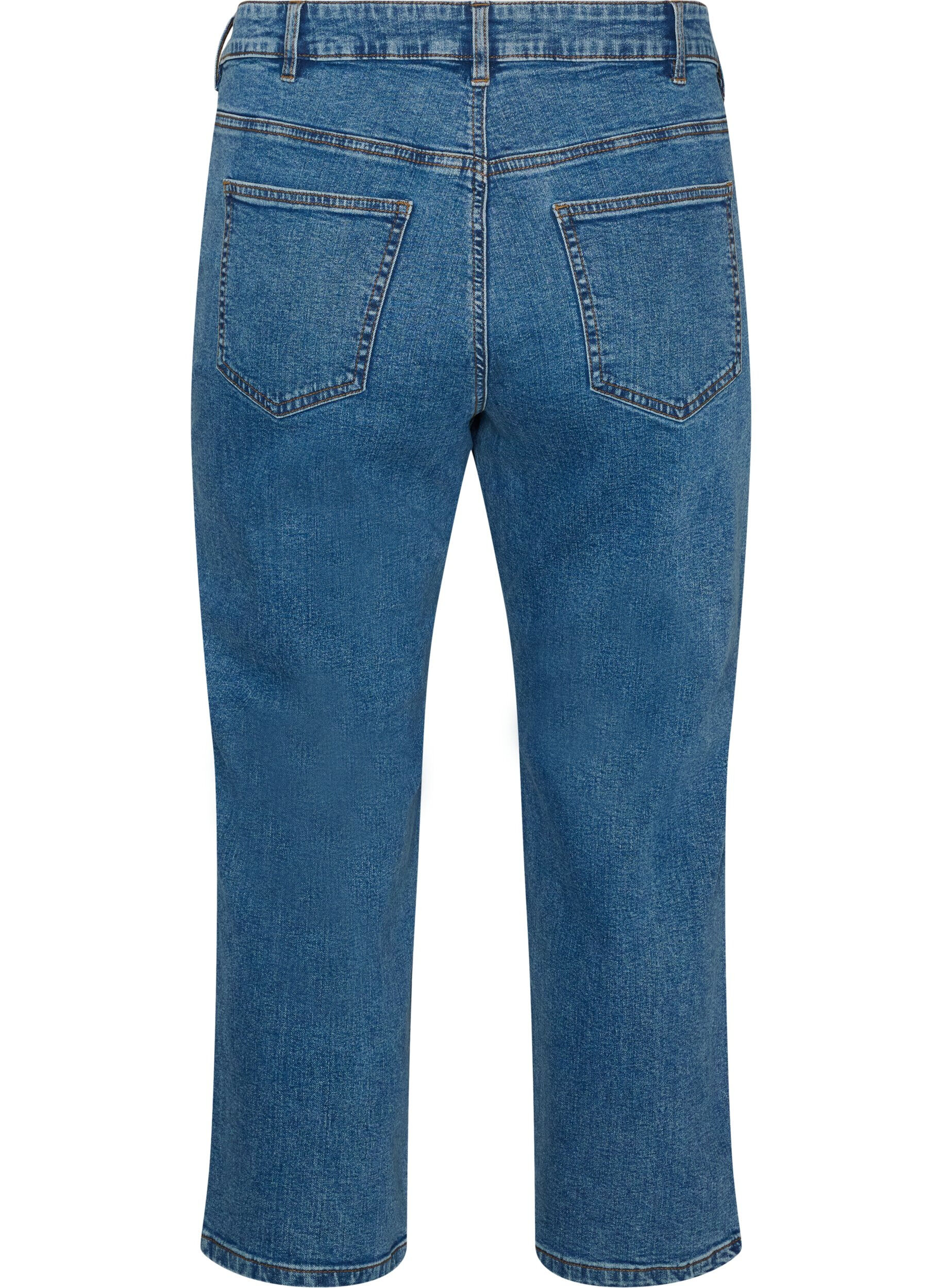 ZizziCropped Vera jeans med straight fit, Bl&aring;, Packshot image number 1