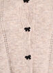 Cardigan med sl&oslash;jfeknapper og hulm&oslash;nster, Beige, Packshot image number 2