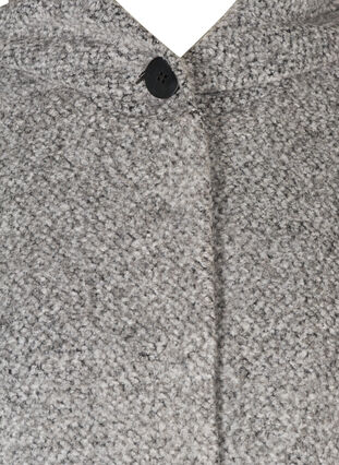 Jakke med hætte og uld, Light Grey Melange, Packshot image number 2
