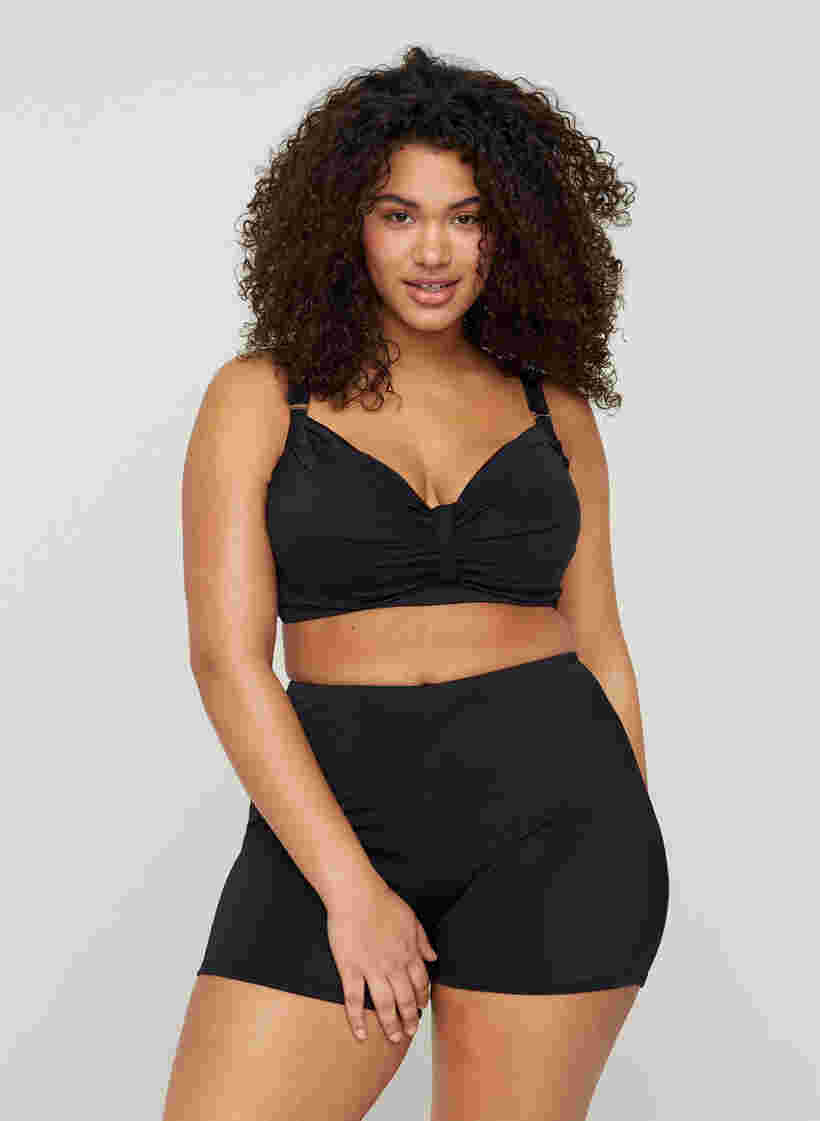 Bikini overdel med draperinger, Black, Model image number 3