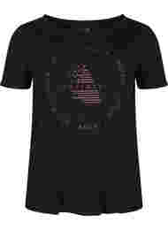 Trænings t-shirt med print, Black w. copper logo