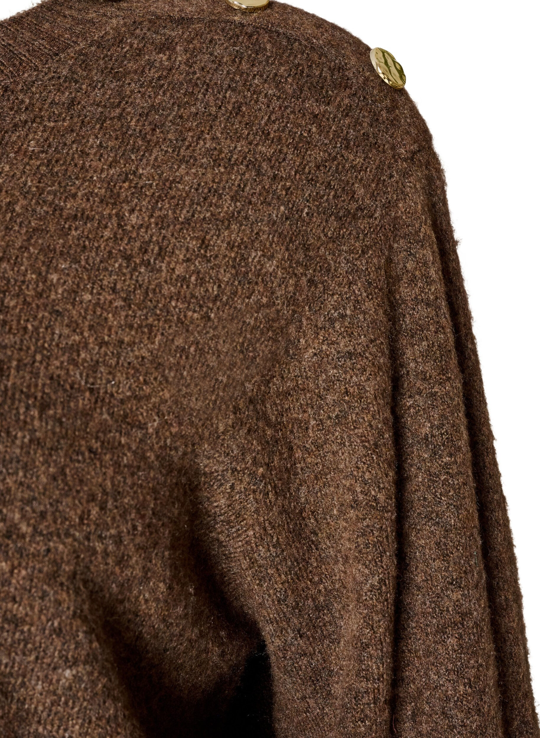 ZizziStrikbluse med knapdetalje, Brun, Packshot image number 2
