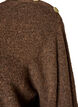 Strikbluse med knapdetalje, Brun, Packshot image number 2