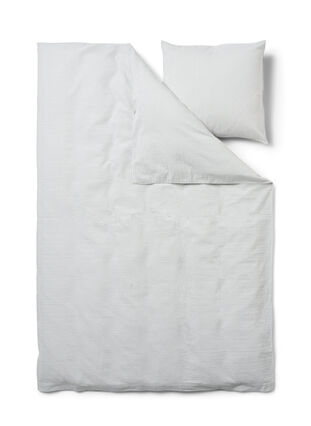 Ternet sengesæt i bomuld, Grey/White Check, Packshot image number 1