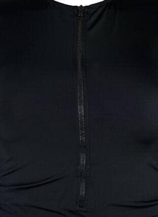 Badedragt med lynlås og korte ærmer , Black, Packshot image number 2