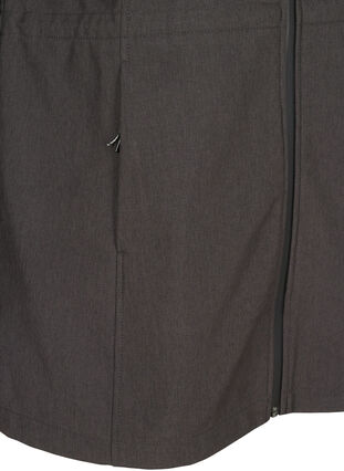 Softshell jakke med hætte og justerbar talje, Dark Grey Melange, Packshot image number 3