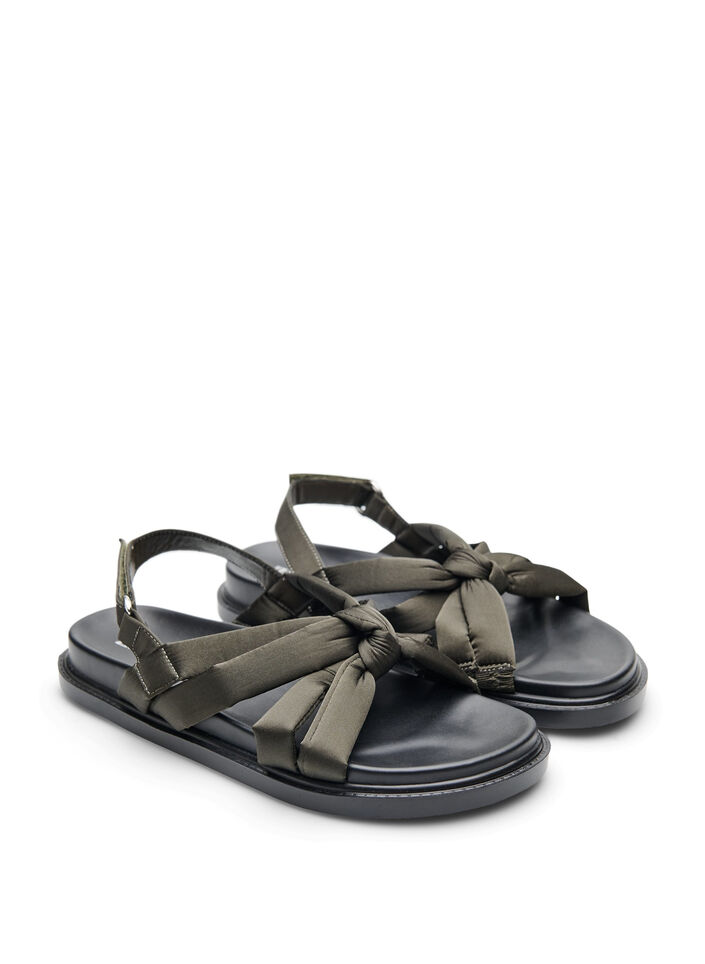 Sandal med knudedetalje, Gr&oslash;n, Packshot image number 1