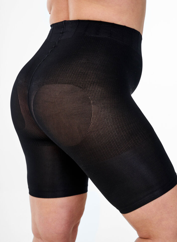 2-pak push-up shorts i 60 denier med shape-effekt, Sort, Packshot image number 3