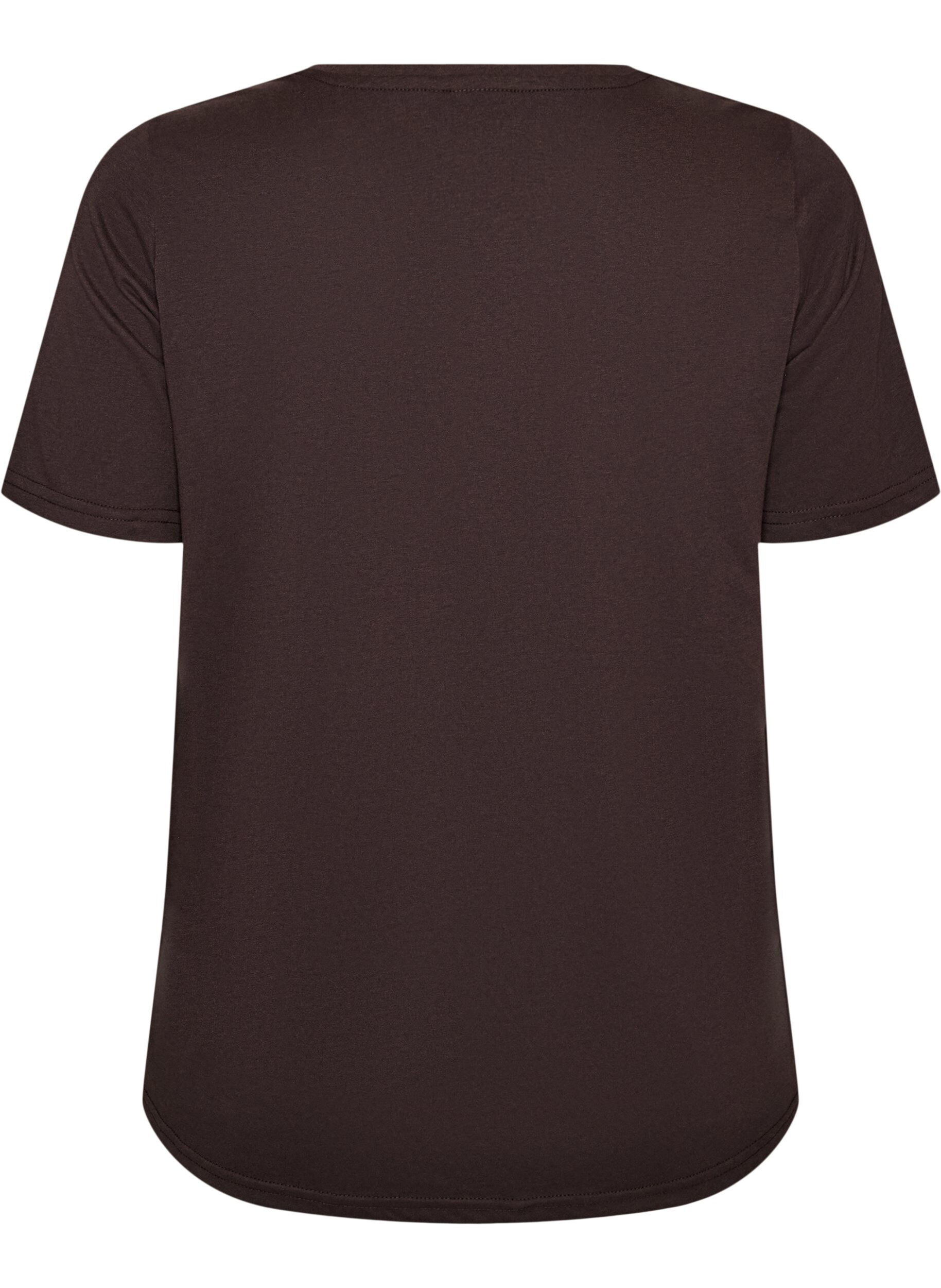 ZizziT-shirt med motiv, Brun, Packshot image number 1