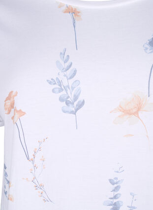 T-shirt i økologisk bomuld med blomsterprint, Bright W. AOP Flower, Packshot image number 2