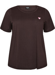 T-shirt med motiv, Brun