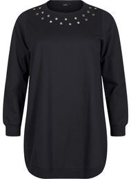 Sweat tunika med eyelets, Black
