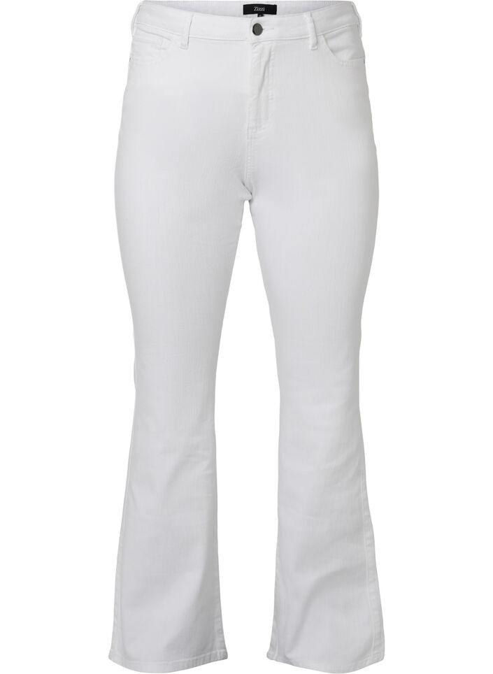 Ellen bootcut jeans med høj talje, White, Packshot image number 0