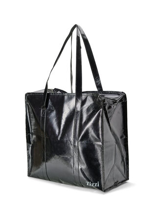 Shoppingbag med lynlås, Black, Packshot image number 1