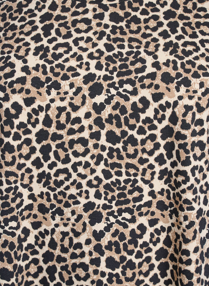 Kort t-shirtkjole i bomuldsjersey, Brun, Packshot image number 2