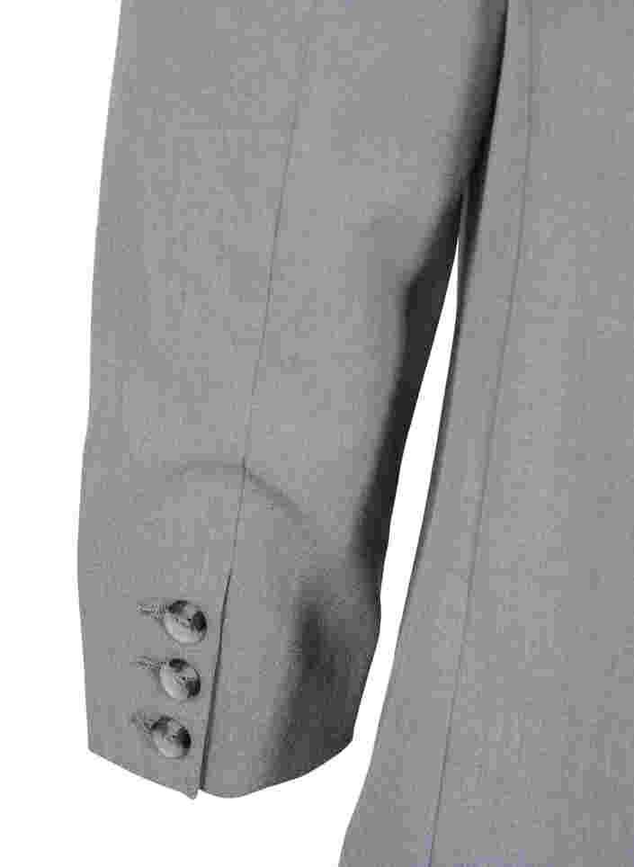 Simpel blazer med lommer, Medium Grey Melange, Packshot image number 2