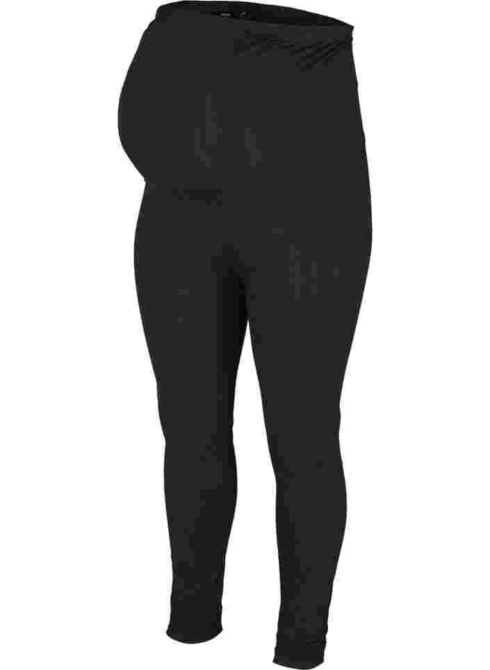 Graviditets leggings i bomuldsmix, Black, Packshot