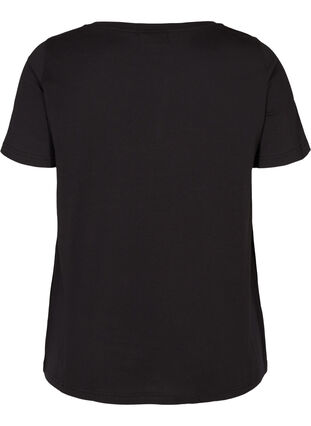 Kortærmet t-shirt i bomuld, Black w. Love, Packshot image number 1