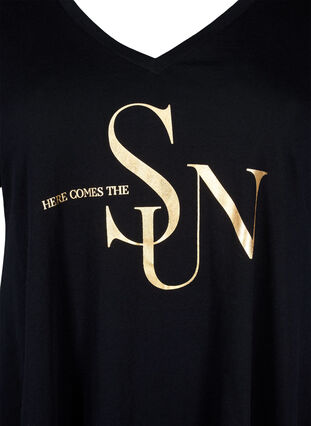 Bomulds t-shirt med korte ærmer, Black W. Sun, Packshot image number 2