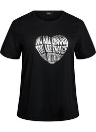 T-shirt med motiv, Sort
