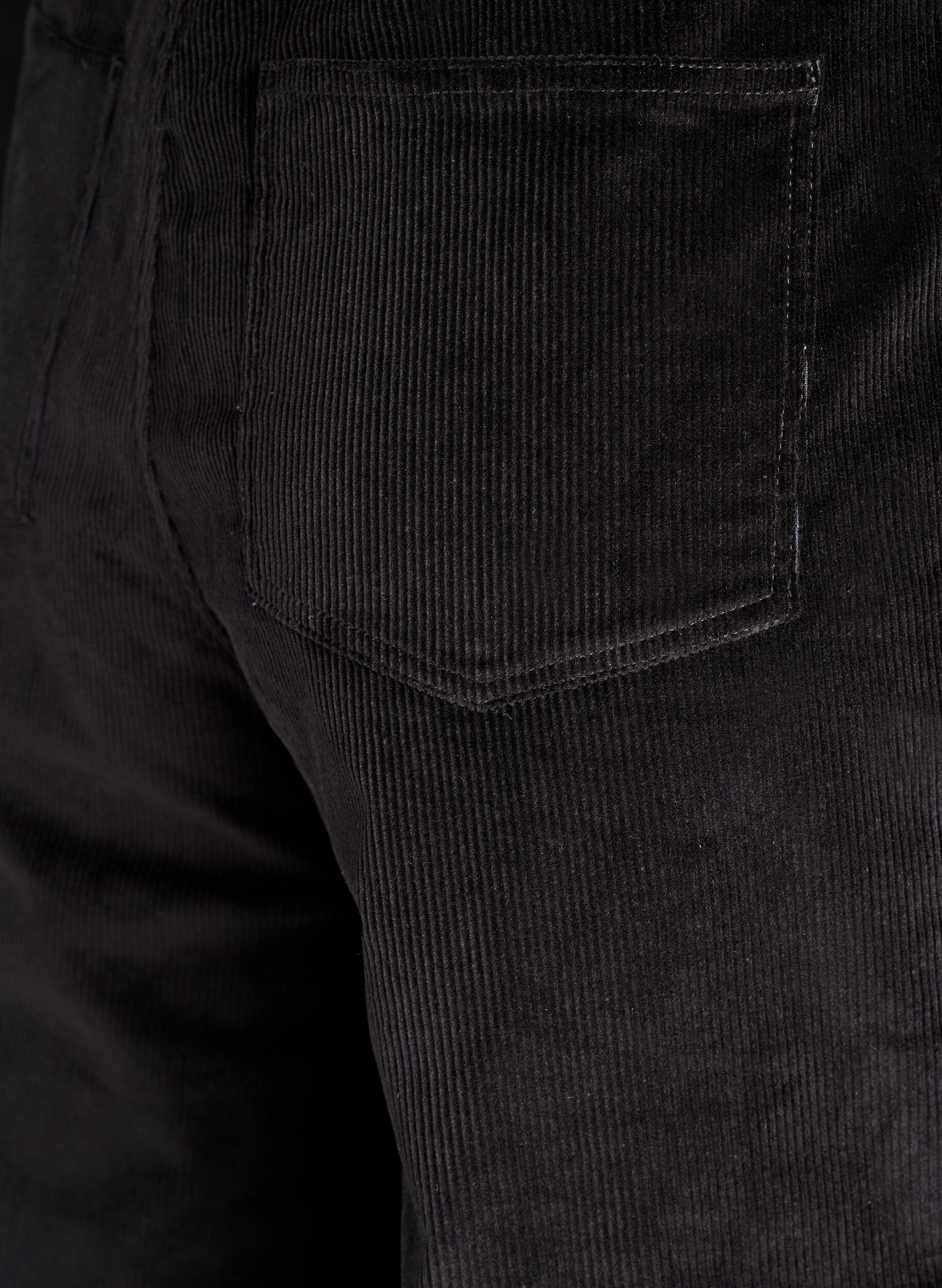 Zizzi Fl&oslash;jlsbukser med h&oslash;j talje og vide ben, Sort, Packshot image number 3