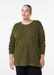 Lang&aelig;rmet bluse med struktur, Gr&oslash;n, Model image number 0