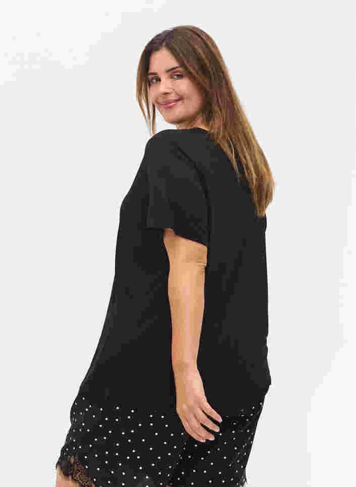 Nat t-shirt i viskose, Black, Model image number 1