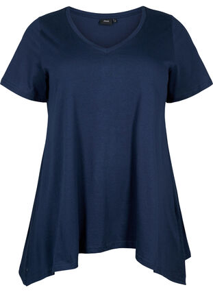 Bomulds t-shirt med korte ærmer, Navy Blazer SOLID, Packshot image number 0