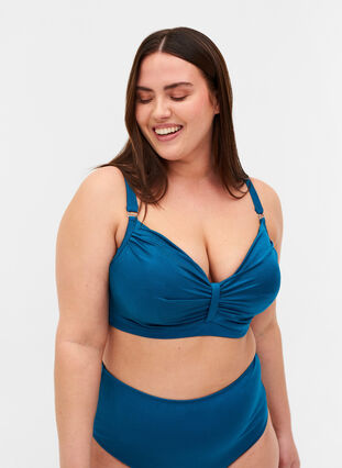 Bikini overdel med bøjle og udtagelige indlæg, Ink Blue, Model image number 0