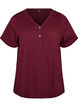 T-shirt med knapdetalje, M&oslash;rk Bordeaux, Packshot image number 0