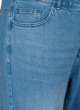 Straight fit jeans med rå kanter, Medium Blue, Packshot image number 2