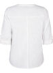 Skjortebluse i bomuld med v-udsk&aelig;ring, Hvid, Packshot image number 1