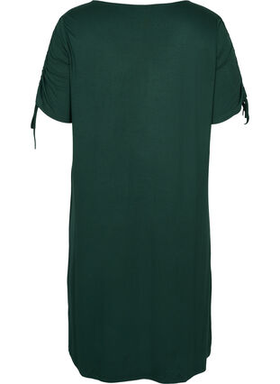 Kortærmet viskose kjole med snøredetalje, Scarab, Packshot image number 1