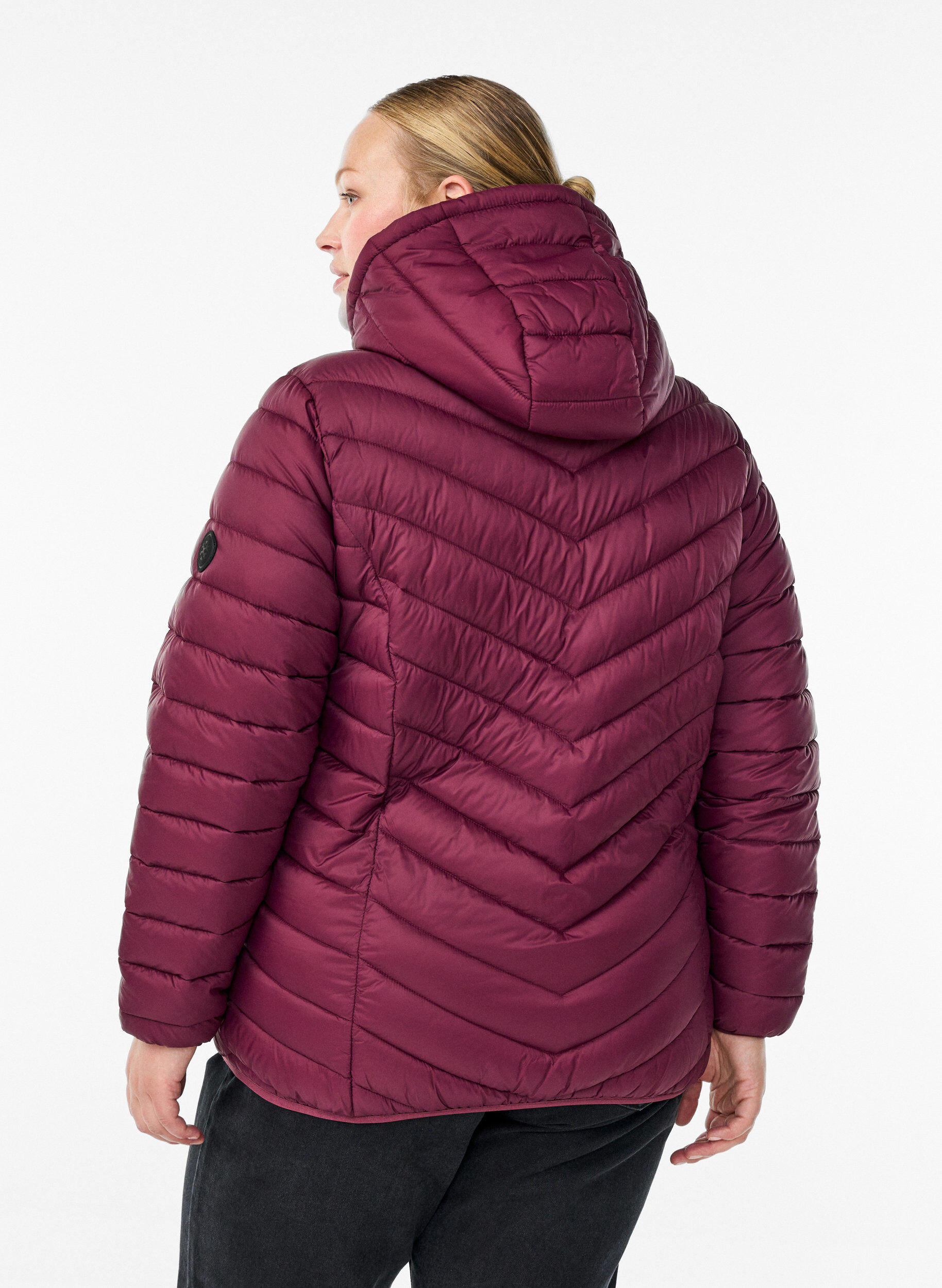 ZizziLetv&aelig;gts jakke med h&aelig;tte, M&oslash;rk Bordeaux, Model image number 2