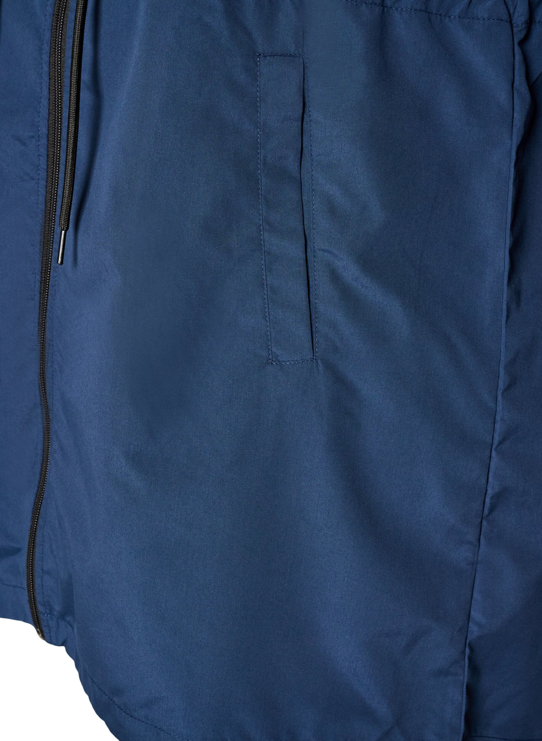 ZizziParka i let materiale med h&aelig;tte, Bl&aring;, Packshot image number 3