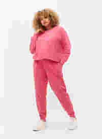Sweatpants med print og lommer, Hot Pink AOP, Model