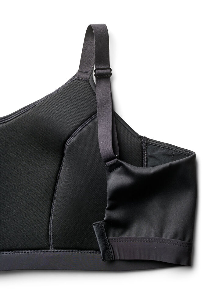 Sports-bh med let vattering, Sort, Packshot image number 3
